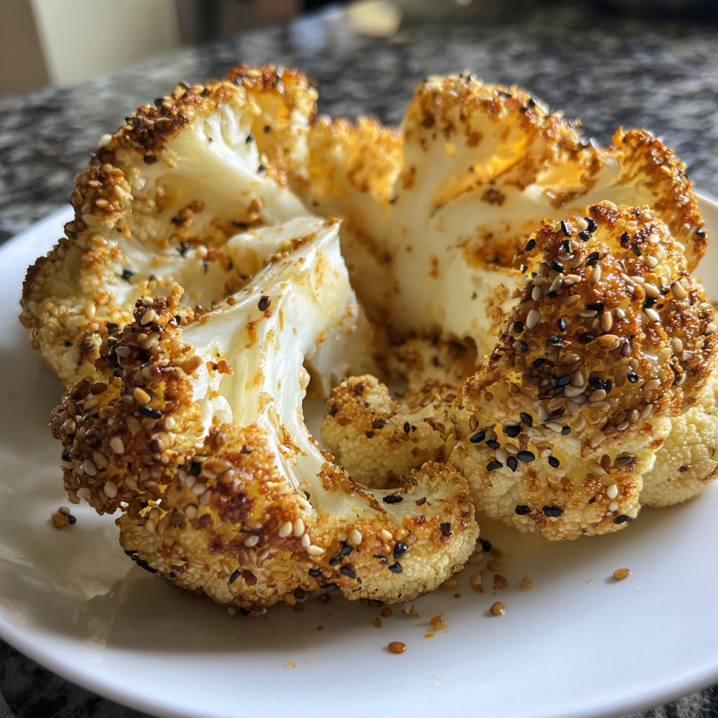 Blumenkohl mit Sesam aus dem Ofen