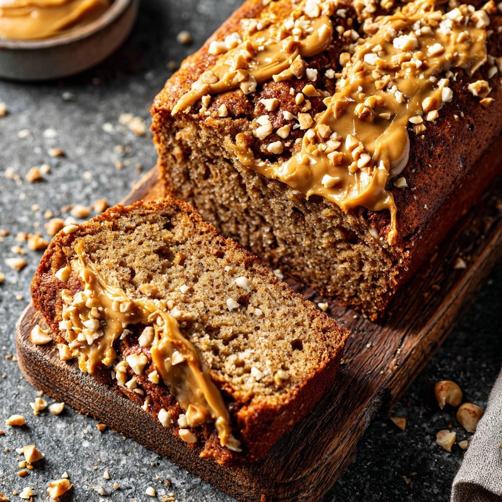 Bananenbrot mit Erdnussbutter