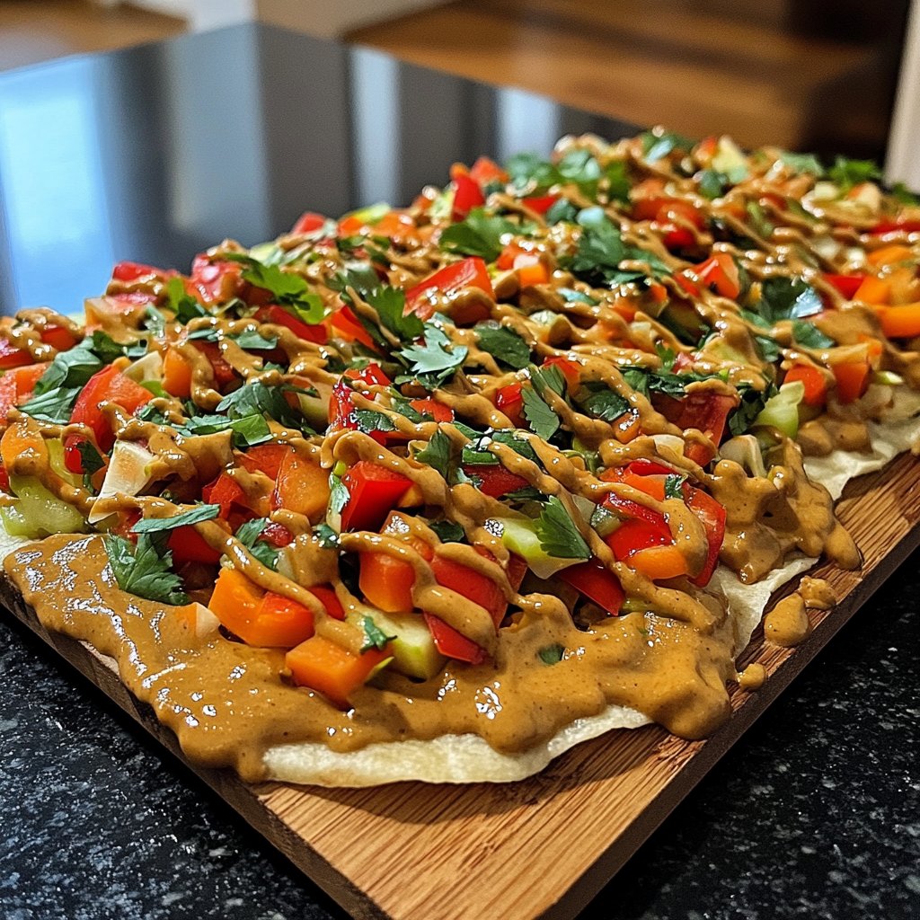 Gemüsepfanne mit Erdnusssauce