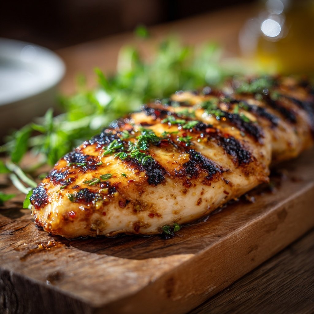 Gegrillte Hähnchenbrust Mit Honig Senf Glasur