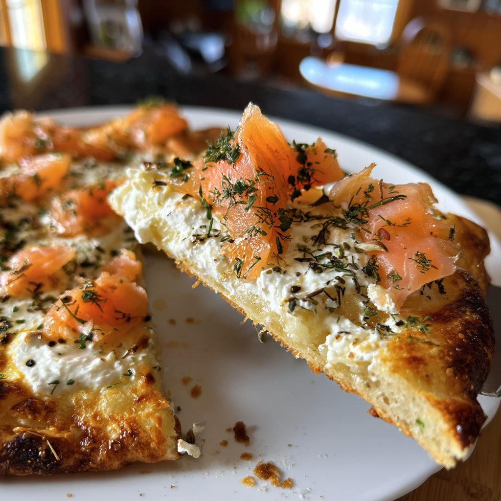 Flammkuchen mit Räucherlachs