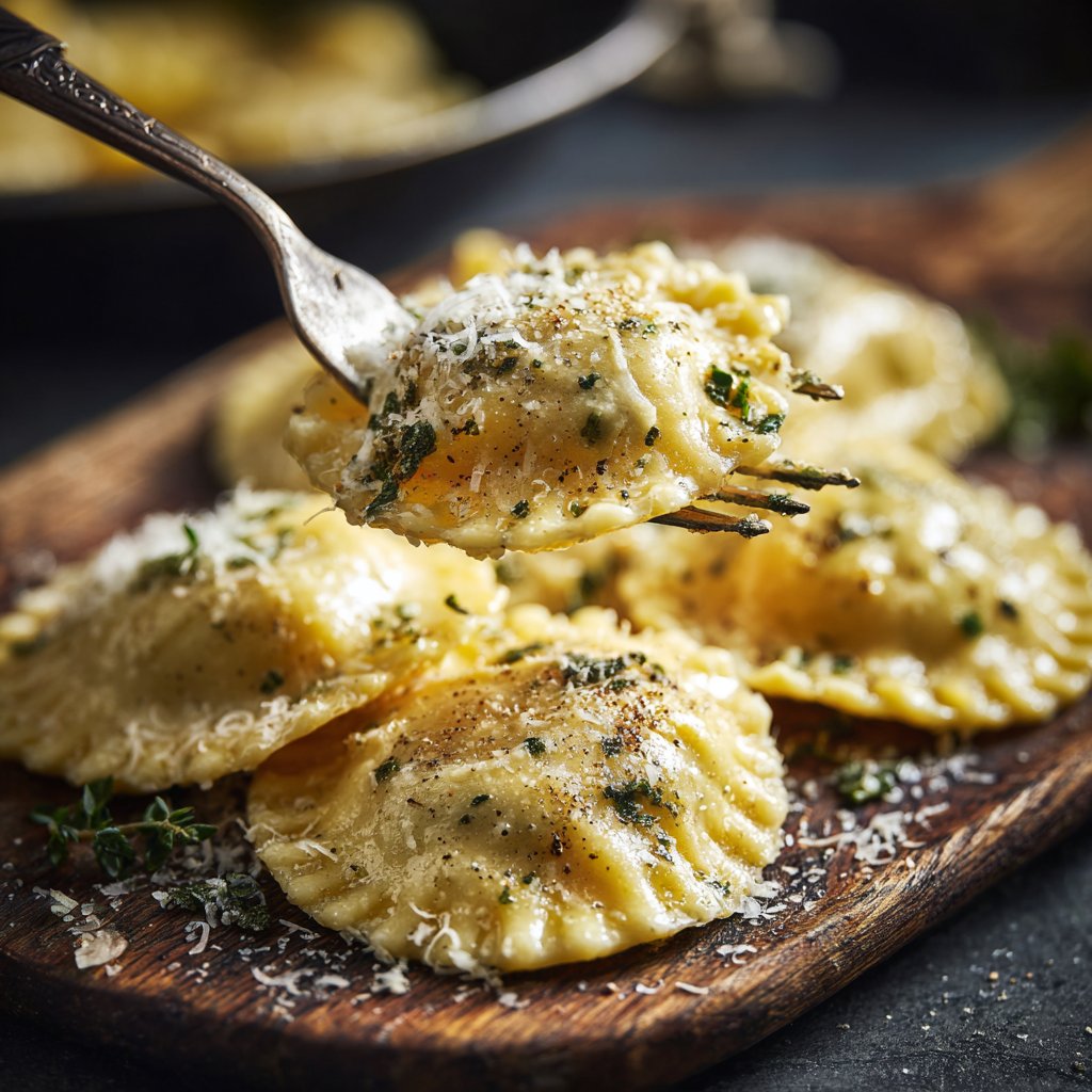 Herzförmige Ravioli mit Ricottafüllung