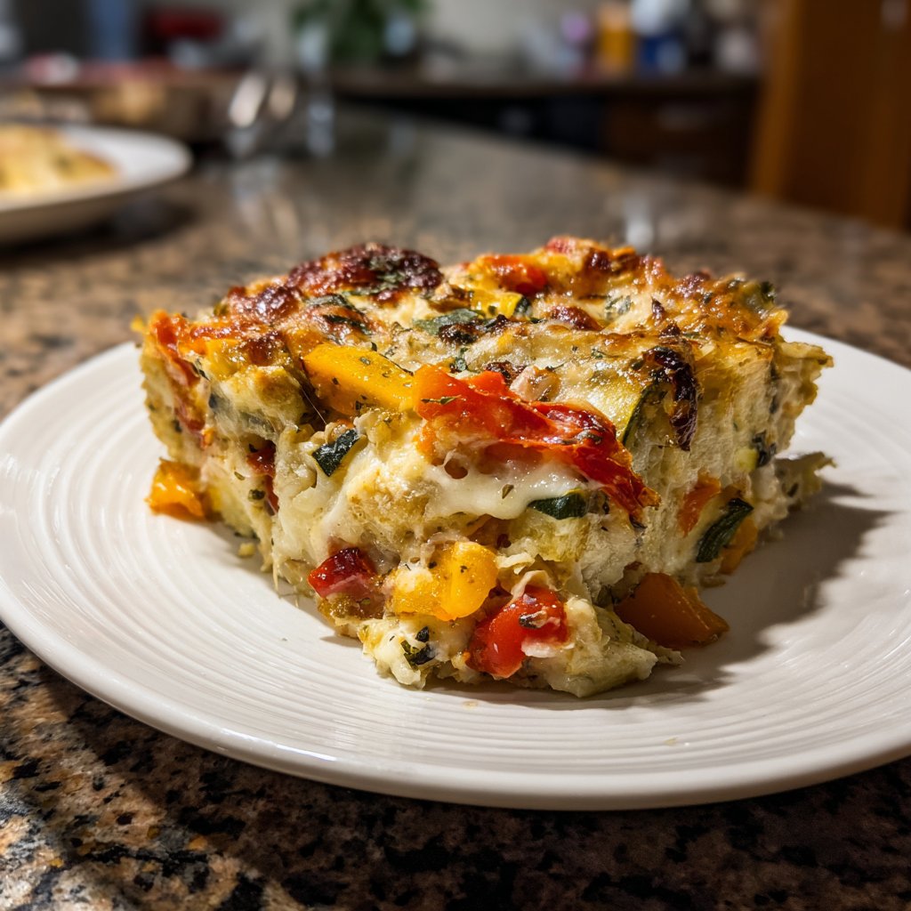 Abendessen mit Gemüseauflauf