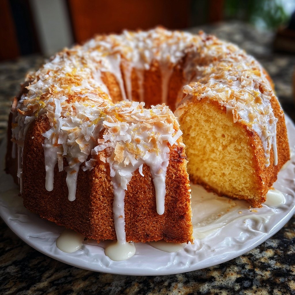 Zitronenkuchen mit Kokos