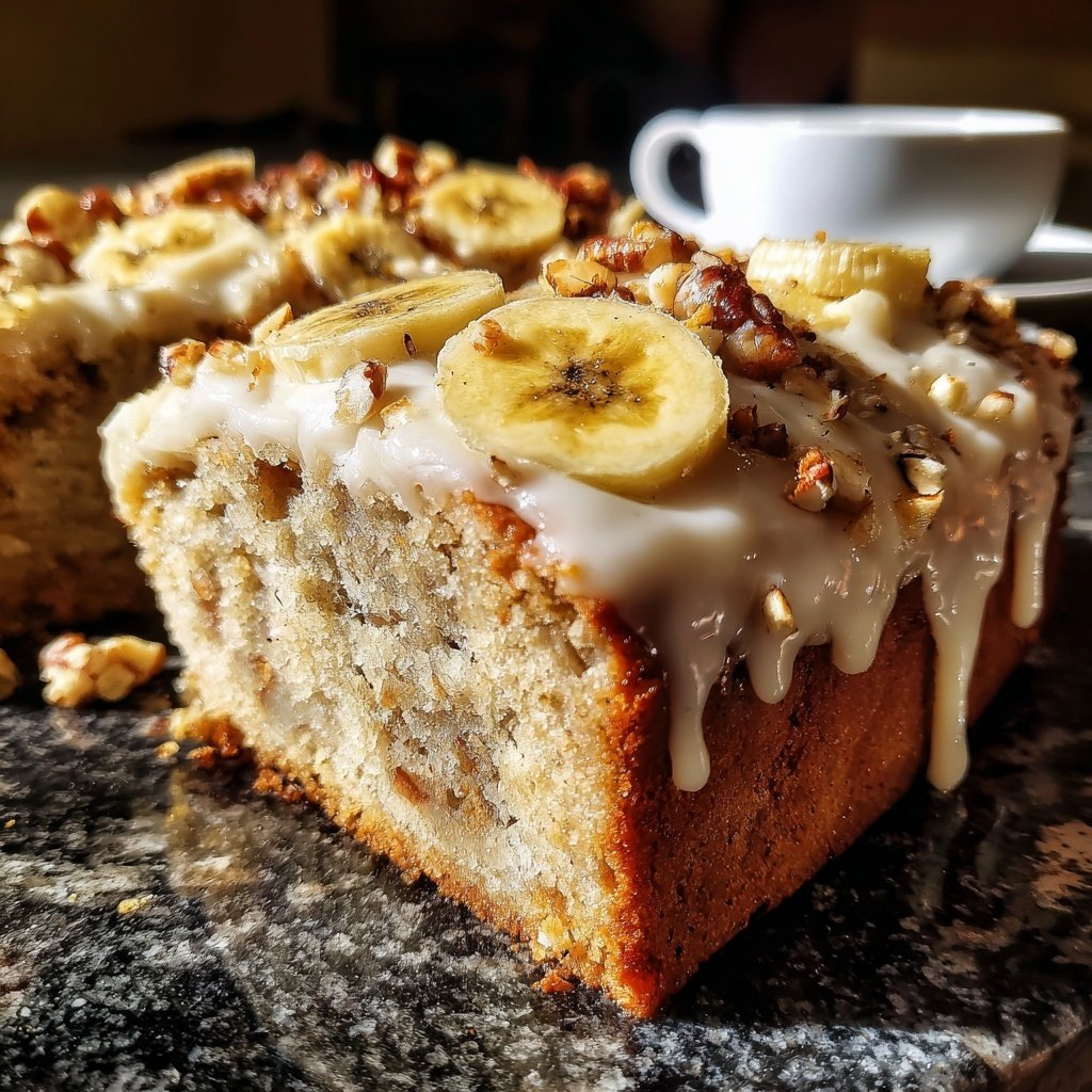 Bananenkuchen mit Joghurt Glasur