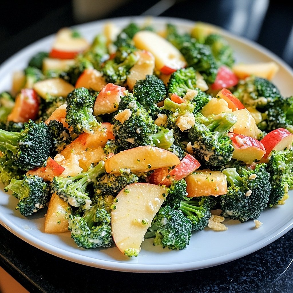Roher Brokkoli-Salat mit Apfel – Vegan und Low Carb