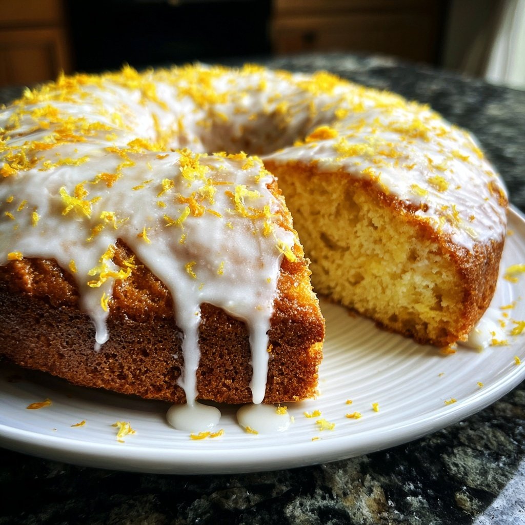 Zitronenkuchen mit Joghurtglasur