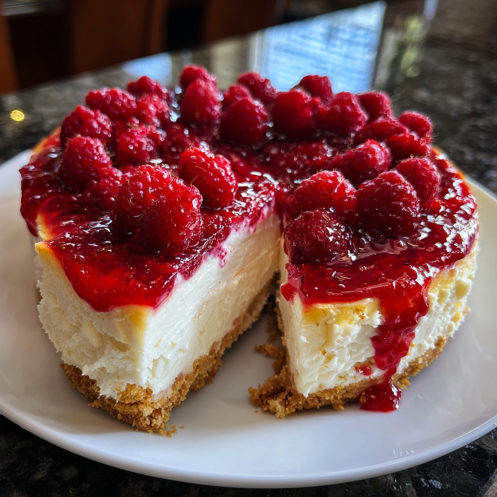 Cheesecake mit Himbeerspiegel