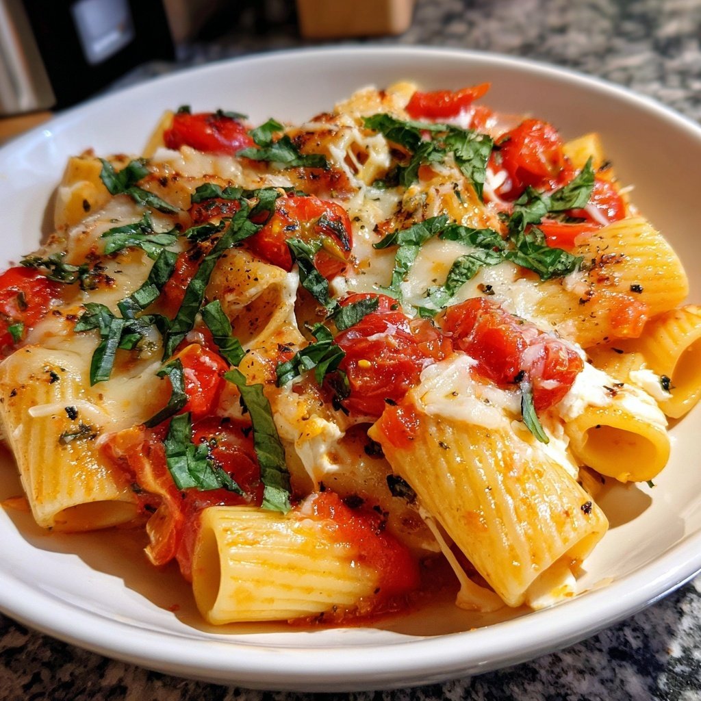 Rigatoni mit Tomaten und Ricotta
