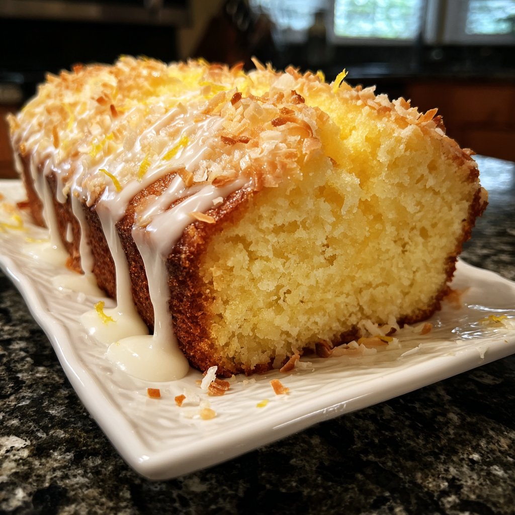 Saftiger Zitronenkuchen mit Kokos