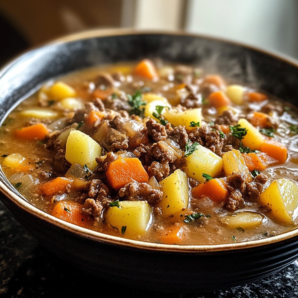 Hackfleisch Suppe deftig